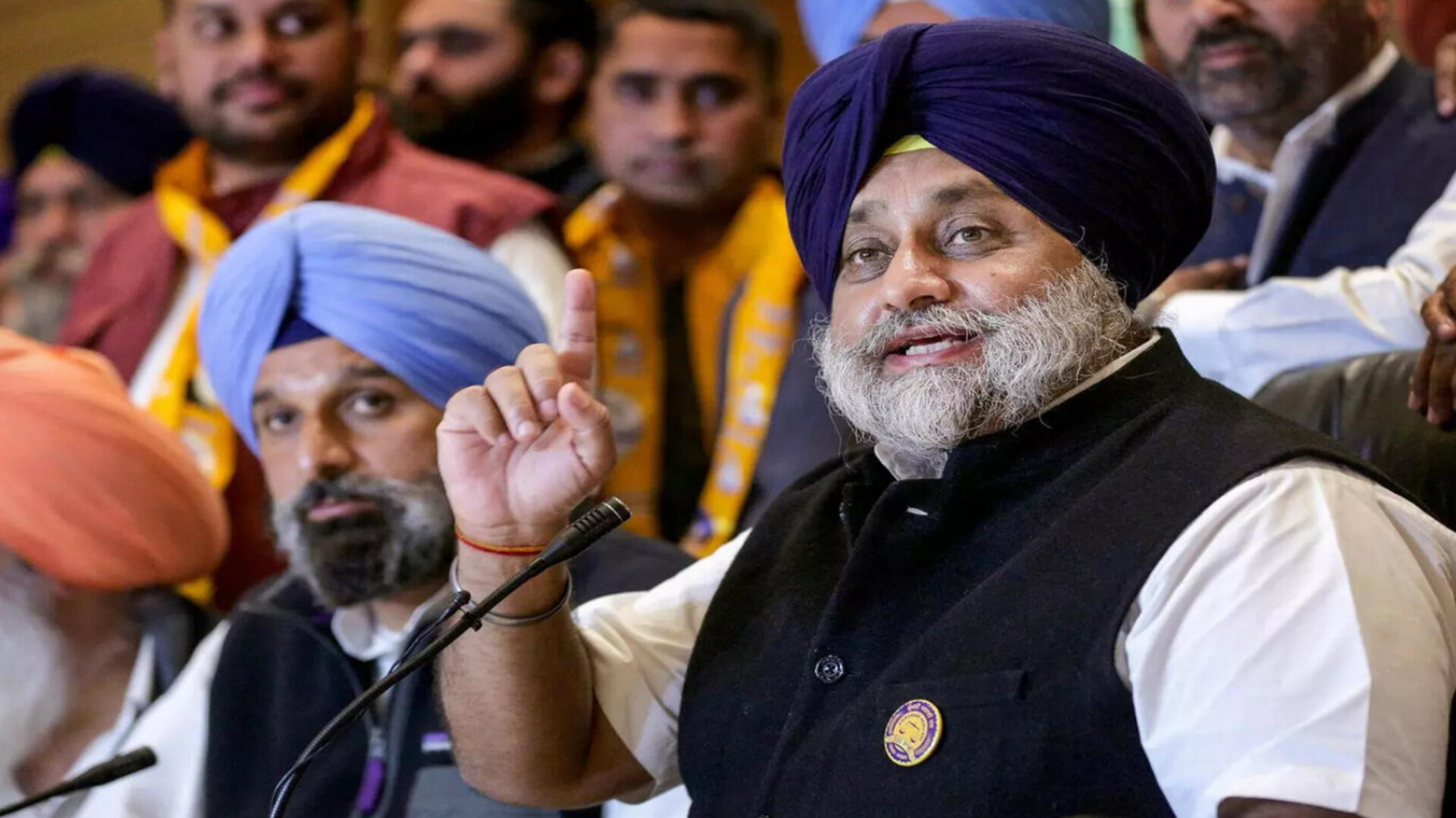 Sukhbir Badal Leads Protest After Alleged Tearing of SAD Candidates’ Nomination Papers